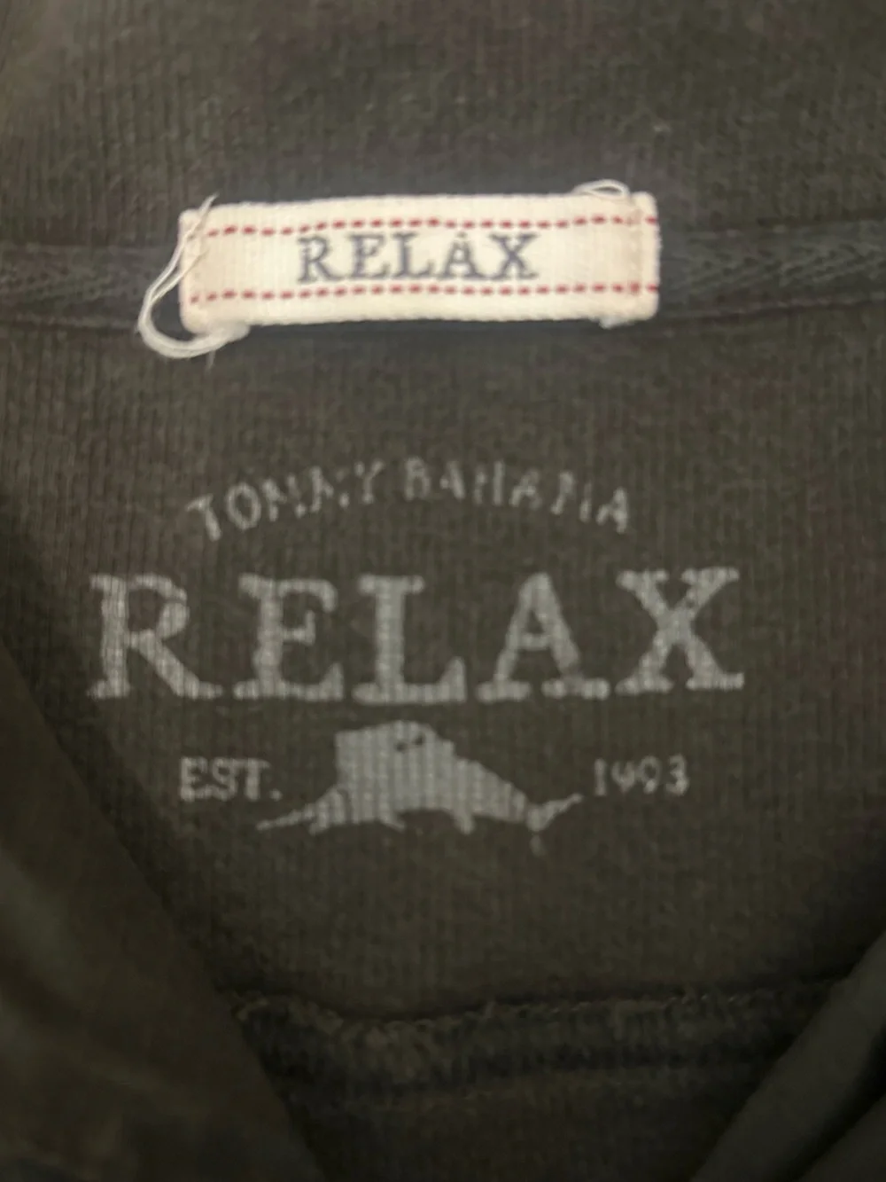 Tommy Bahama Men's Black Quarter-Zip Sweater with Iconic Blue Swordfish Logo